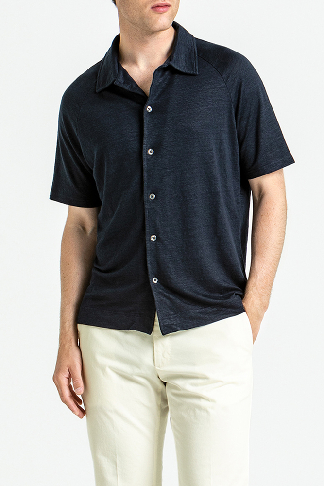 Regular Fit Stretch Linen Poloshirt