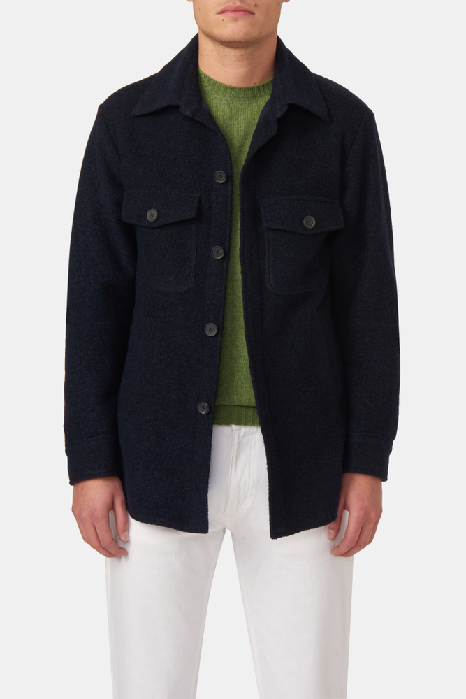 Regular Fit Bouclé Wool Overshirt