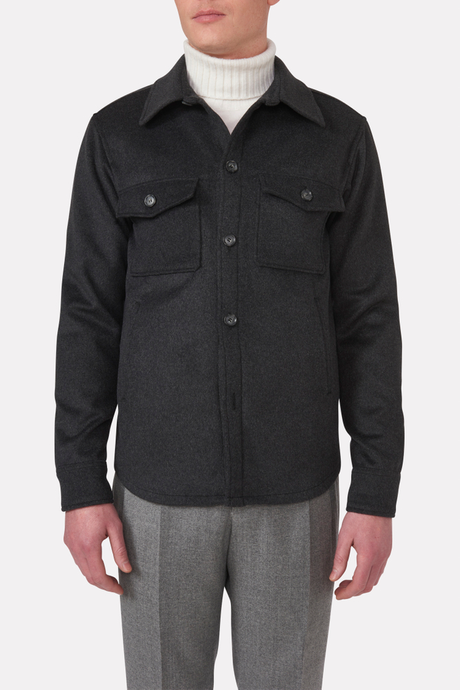 Regular Fit Overshirt Børstet Ull