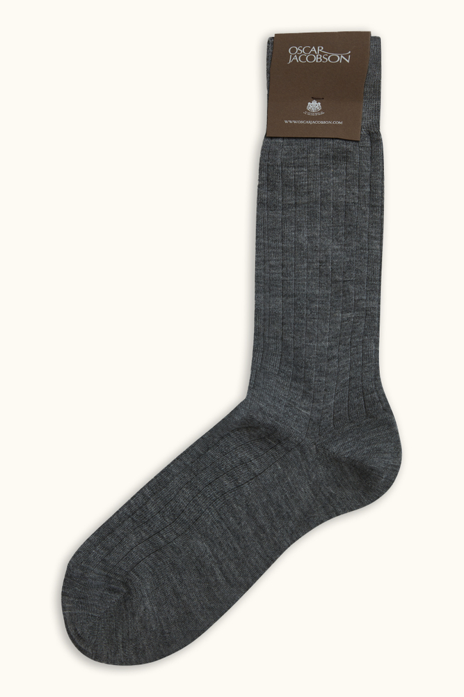 Mid-length Ribbed Wool Stretch Socks