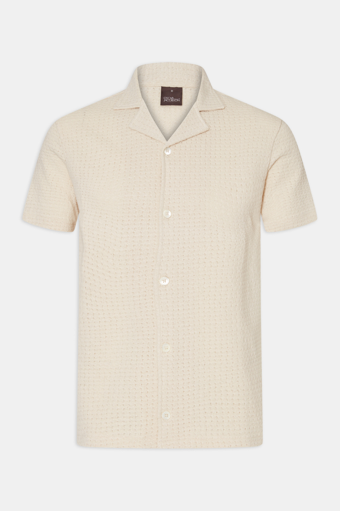 Regular Fit Strukturert Bomullsskjorte