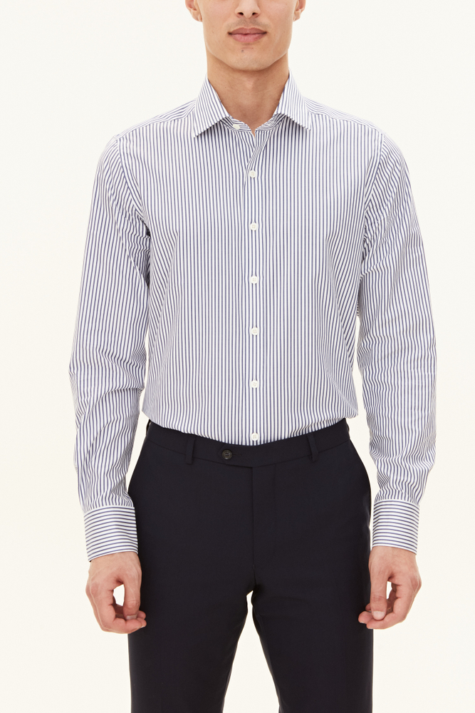 Slim Fit Cut Away Striped Shirt