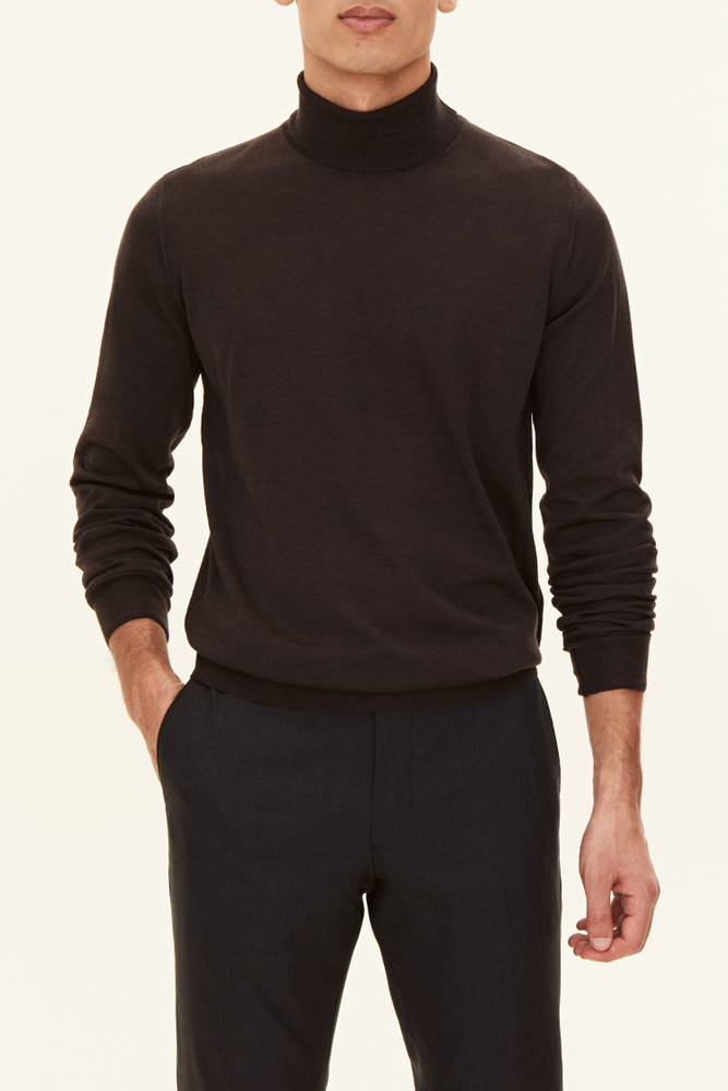 Regular Fit Extra Fine Merino Wool Rollneck