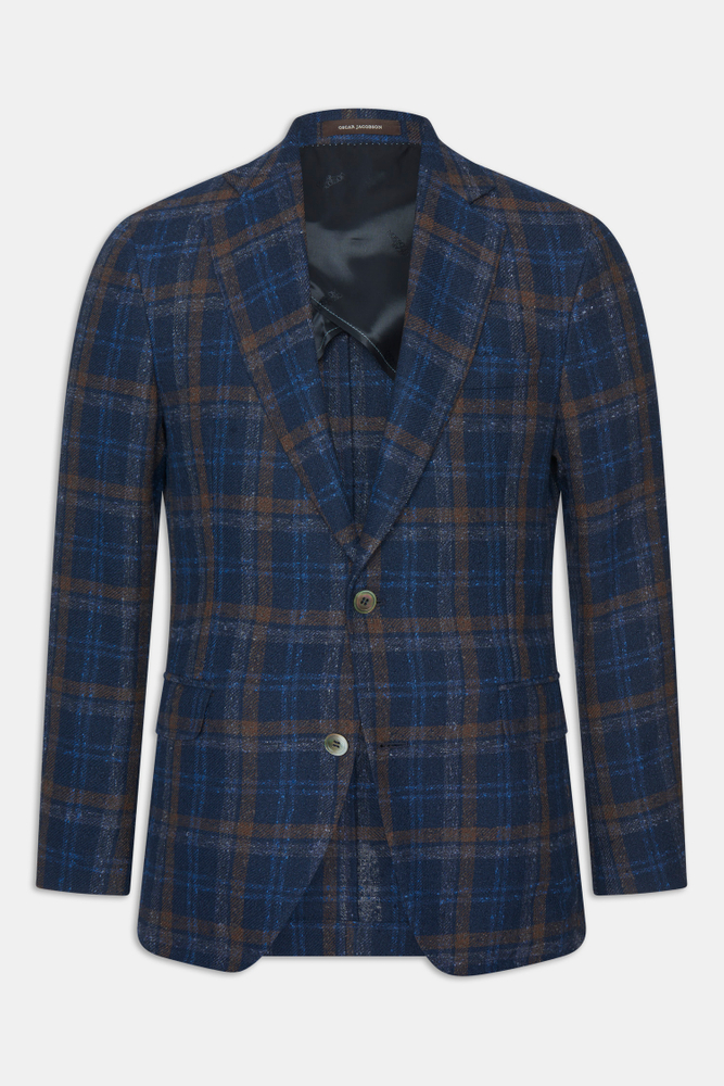 Regular Fit Linen Check Blazer