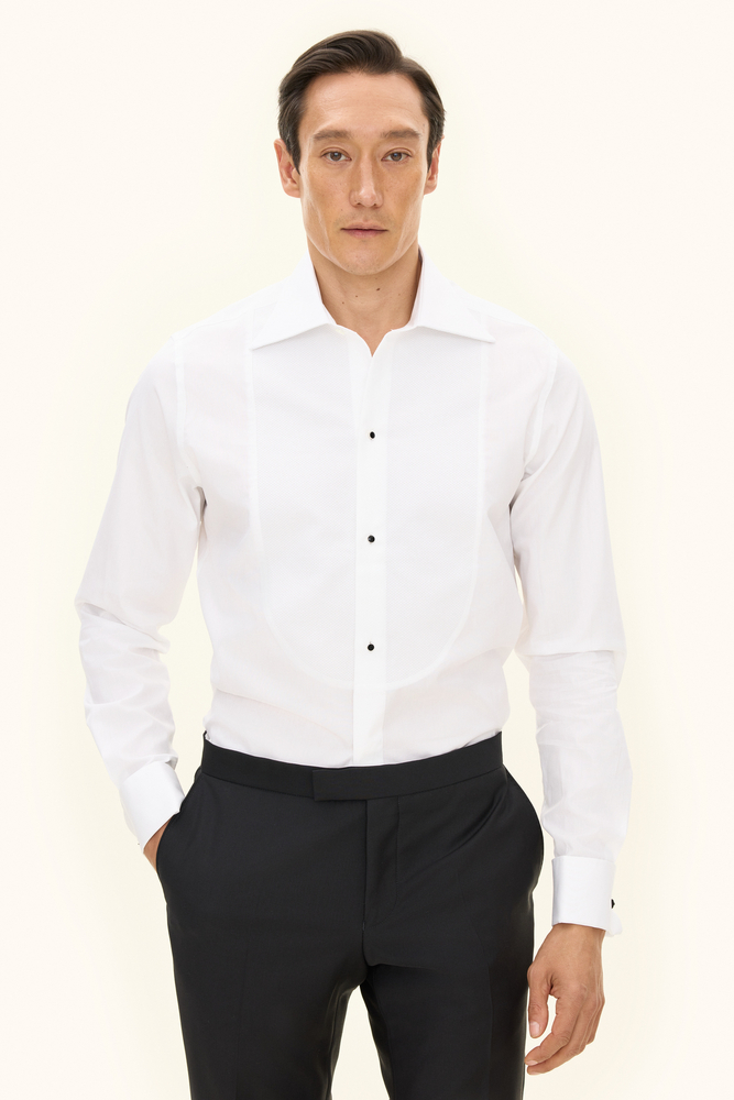 Slim Fit Exklusiv Smokingkjorta Turndown Krage