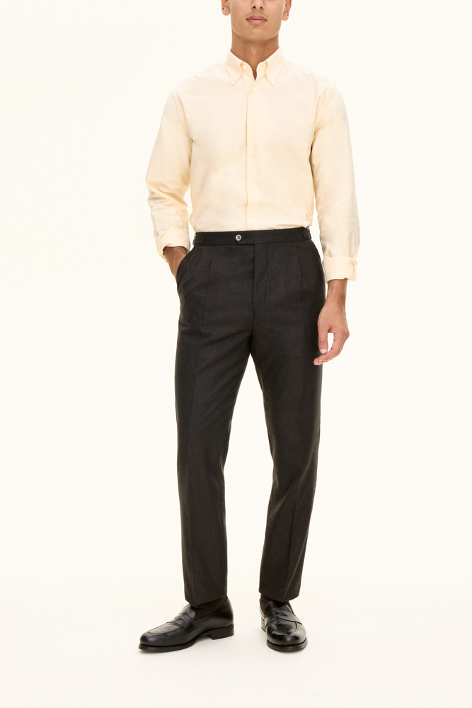 Regular Fit Flanellbukser Høy Midje