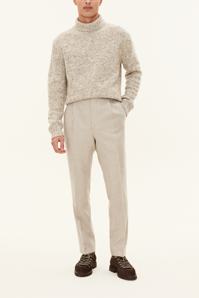 Regular Fit Flanellbyxor Hög Midja