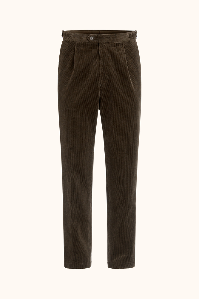 Regular Fit High Waist Corduroy Trousers