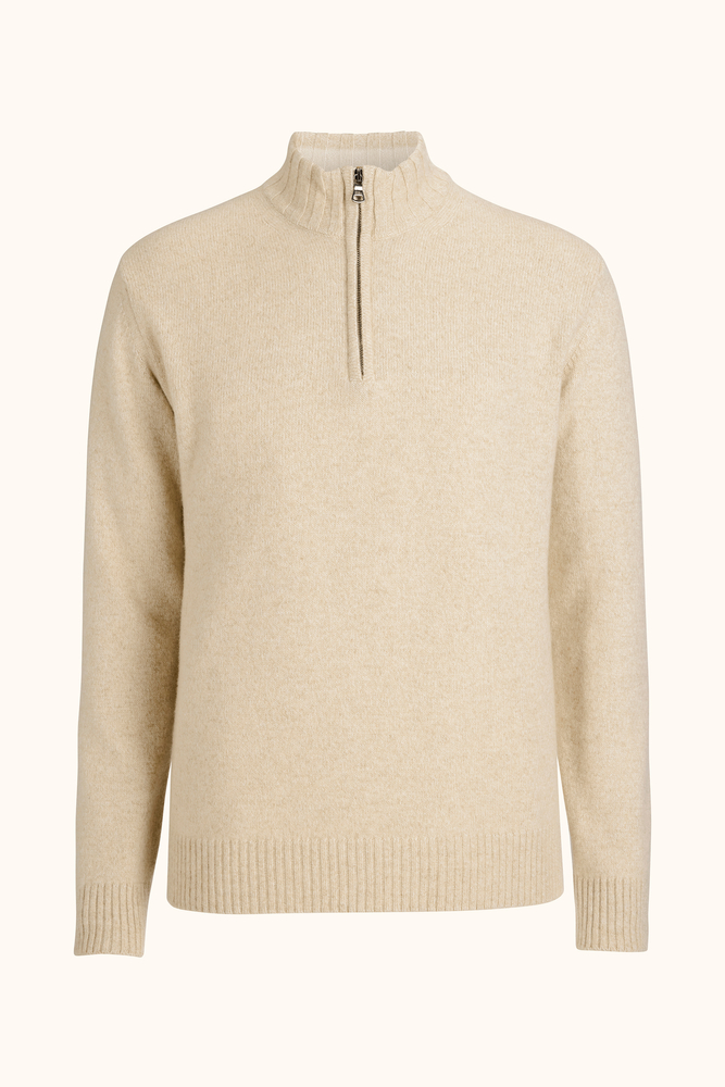 Regular Fit Half Zip Genser Ull-Kasjmir