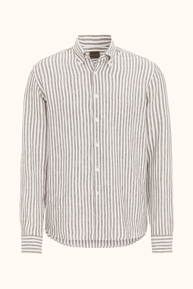 Reg Fit BD Striped Linen Shirt