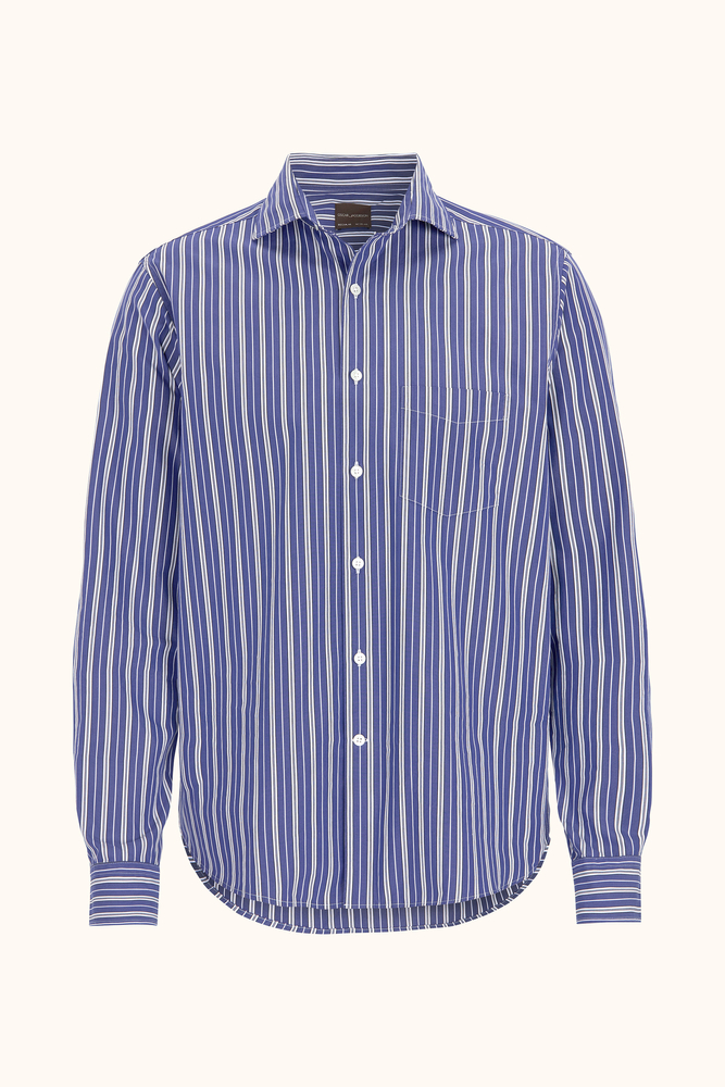 Reg Fit Wide Spread Washed Multistripe Shirt