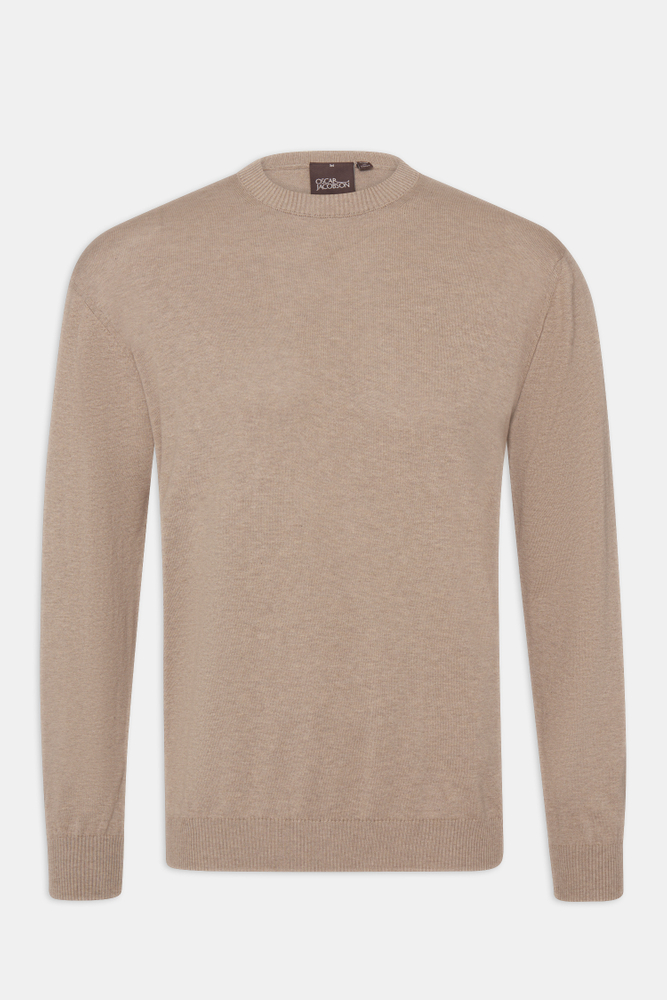 Regular Fit Roundneck Cotton Silk Sweater