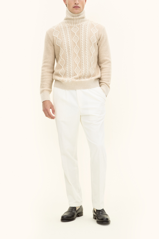Regular Fit Kabelstickad Polotröja