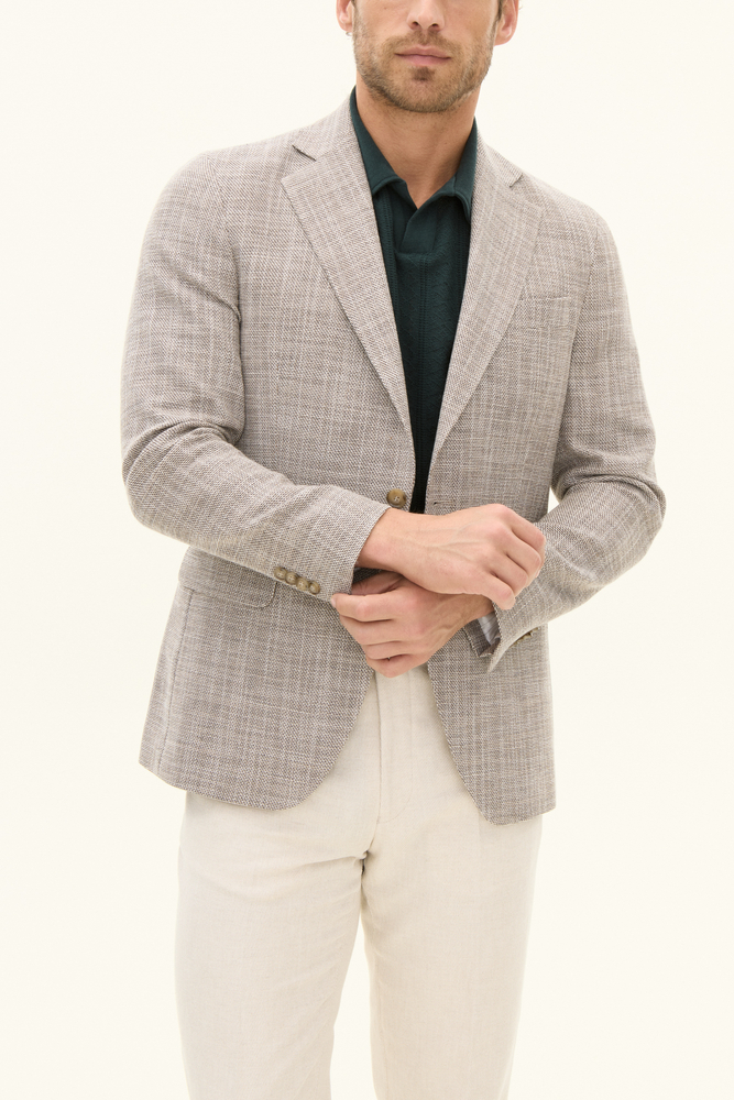 Regular Fit Strukturert Bomullsblazer
