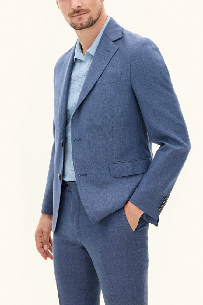 Regular Fit Structured Wool Blazer