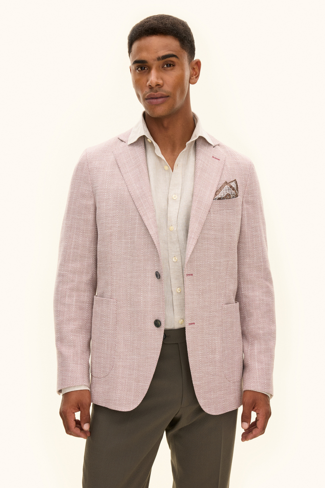 Regular Fit Herringbone structure Blazer