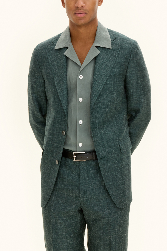 Regular Fit Linen Blend Twill Blazer