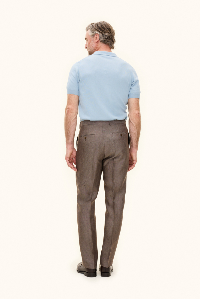 Regular Fit Linnebyxor Hög Midja