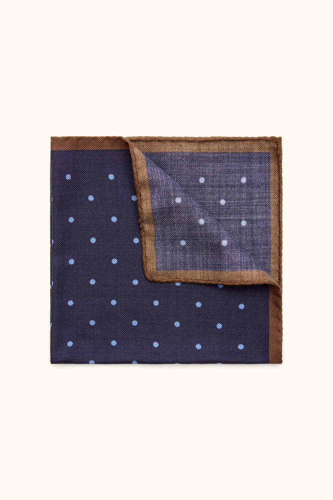 Dot Pattern Wool & Silk Handkerchief