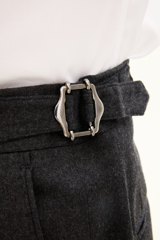 Regular Fit Stretch Flanellbyxor Hög Midja