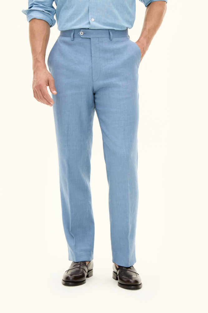 Regular Fit Linnebyxor Hög Midja